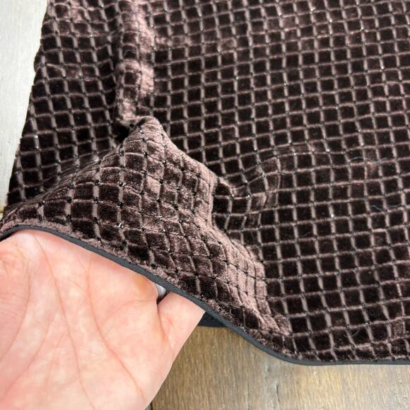 Size 2 Tricot Tank Top Velvet Sparkly grid pattern, sheer, Brown y2k - Picture 3 of 8